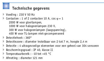 Technische gegevens LU361P